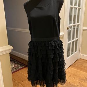 LOFT black ruffled skirt dress